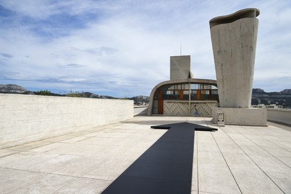 France, Bouches-du-Rhône (13), Marseille, oeuvre architecturale de Le Corbusier, classée Patrimoine Mondial de l'UNESCO, la Cité Radieuse par l'architecte Le Corbusier, toit-terrasse