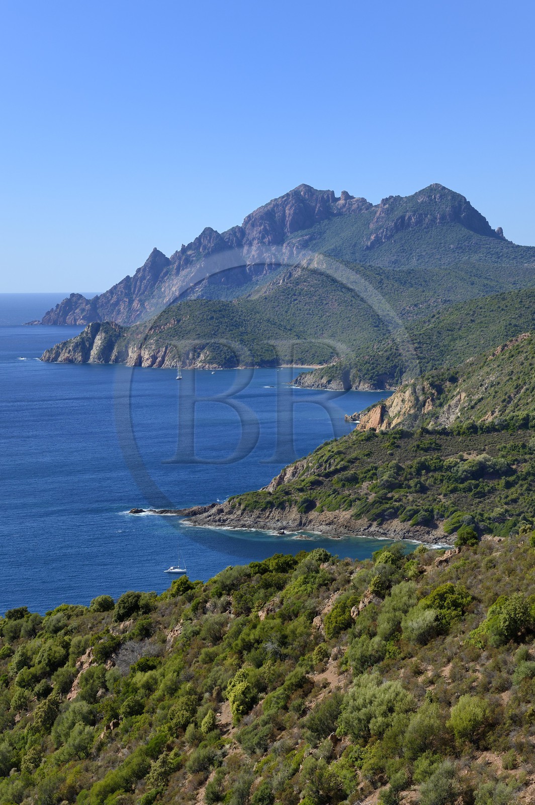France, Corse du Sud, Golfe de Porto, listed as World Heritage by UNESCO, the Capo Senino