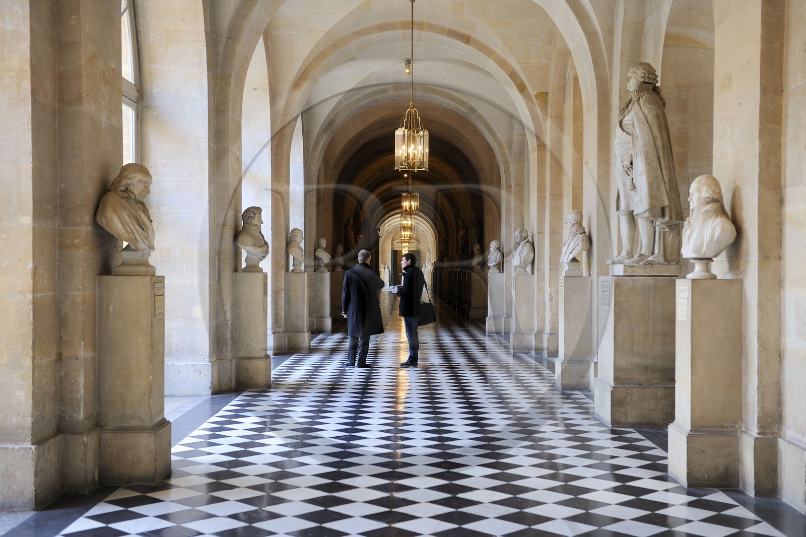 France, Yvelines (78), château de Versailles, classé Patrimoine Mondial de l'UNESCO, aile du Midi, la Galerie de Pierre