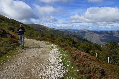 Spain, Basque Country, Navarra, Camino de Santiago (the Way of St. James) between Saint Jean Pied de Port and Roncesvalles at the Bentarte Pass
