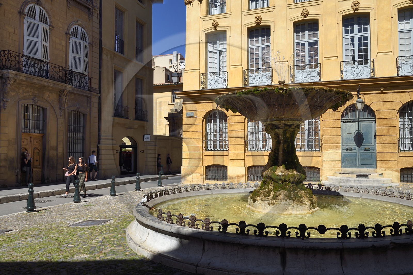 France, Bouches du Rhone, Aix en Provence, fountain of place Albertas