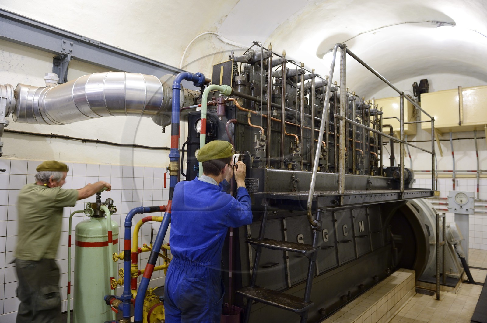 France, Moselle, Veckring, Maginot Line, Hackenberg Fortress, one of the four SGCM 350 horses generators
