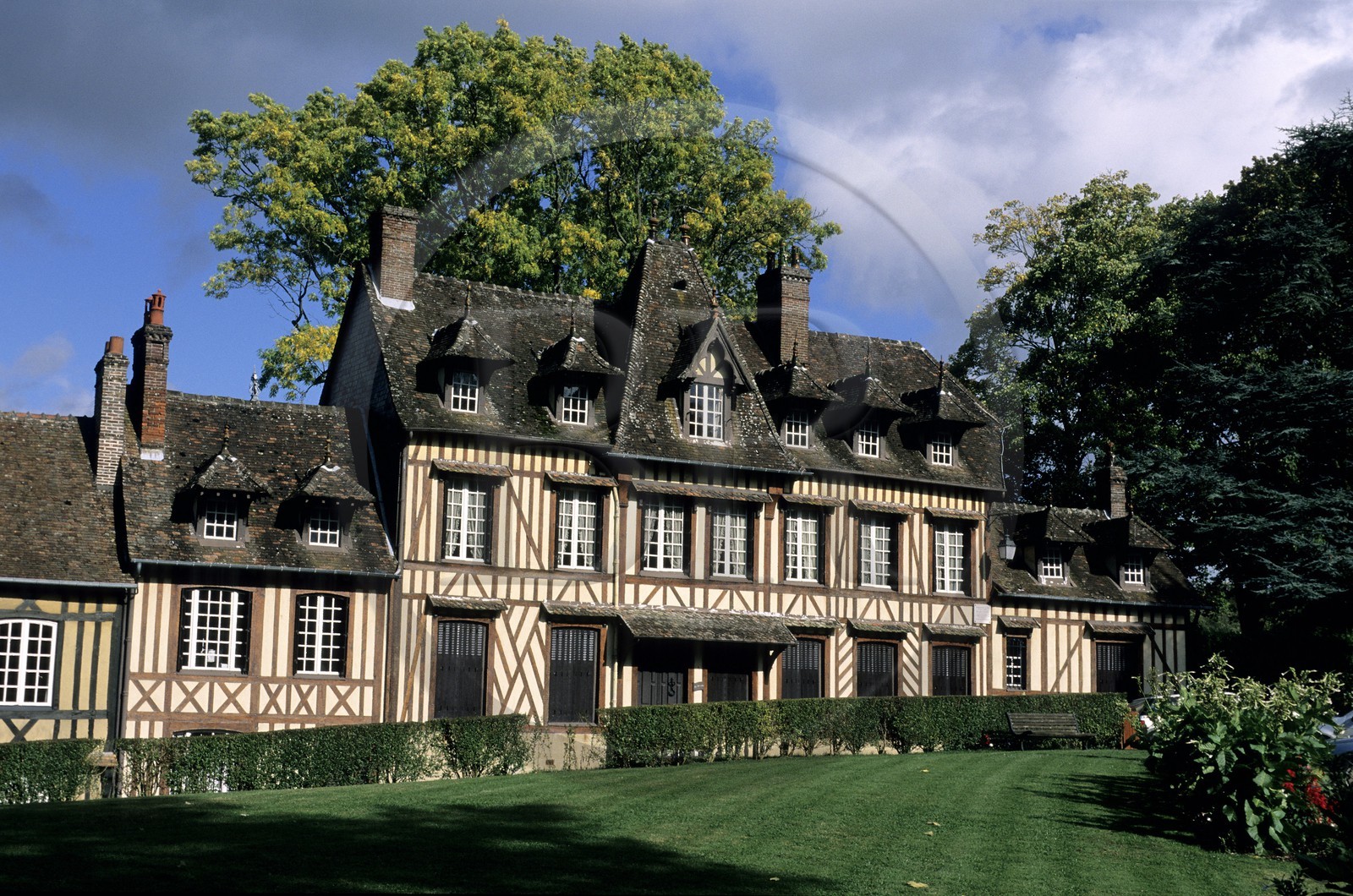 France, Eure, Lyons la Foret village, labelled Les Plus Beaux Villages de France (The Most Beautiful Villages of France), half timbered house