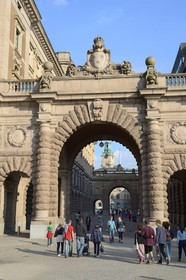 Suède, Stockholm, Gamla stan, île de Helgeandsholmen dans la vieille ville, le Parlement suédois (Riksdagshuset)
