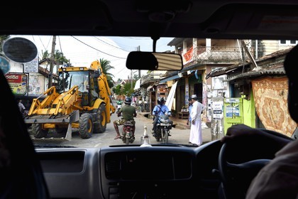 Sri Lanka, Province du Sud, Dikwella, route du temple de Wewurukannala