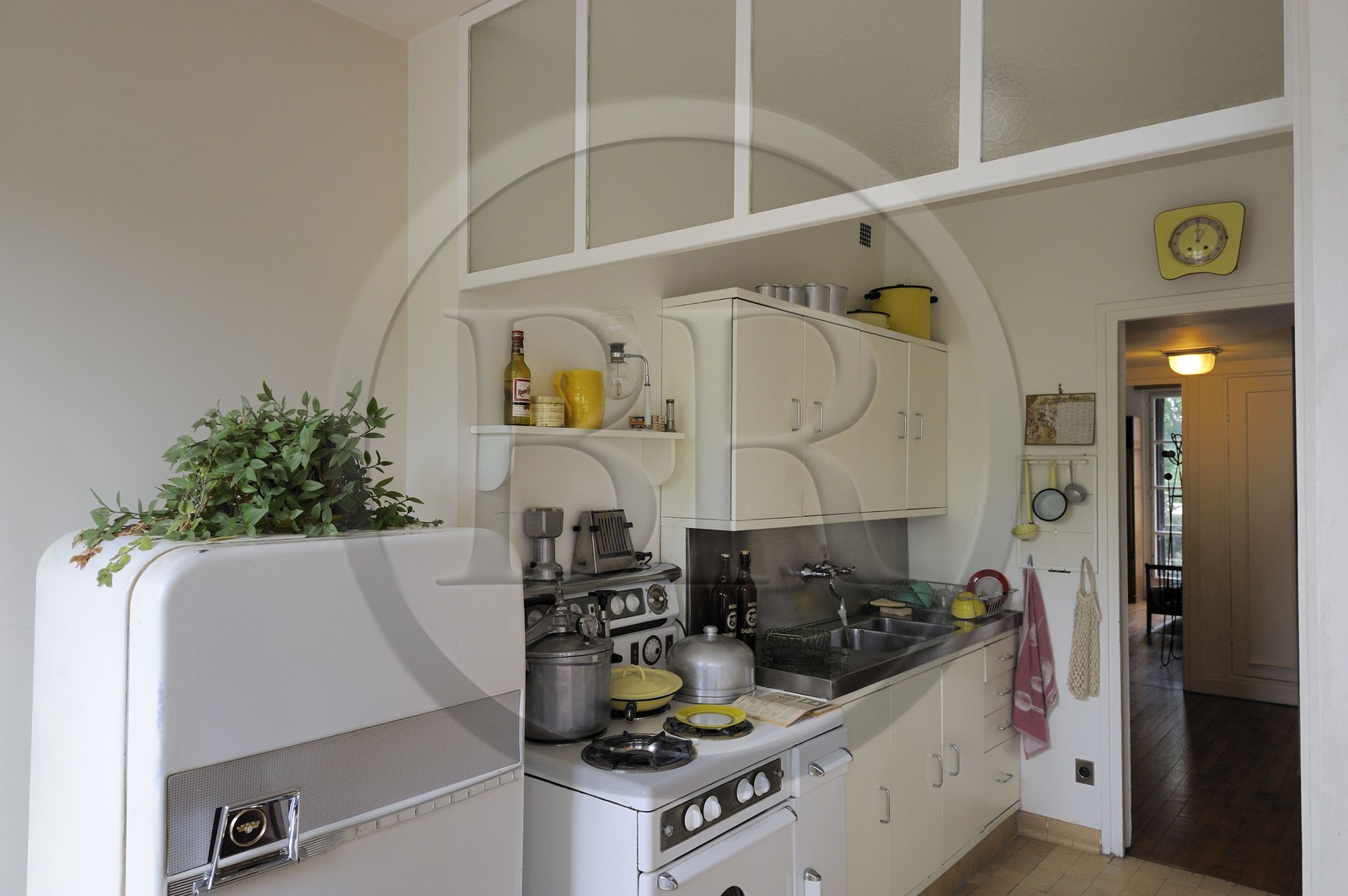 France, Seine Maritime, Le Havre, Downtown rebuilt by Auguste Perret listed as World Heritage by UNESCO, appartement Perret, historic showflat of the post war period, furnished in a 1950's style