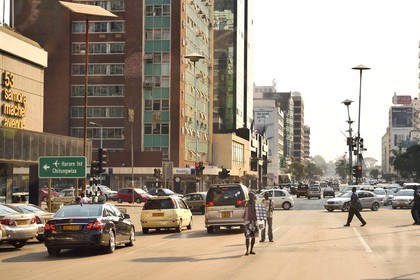 Zimbabwe, Harare, Samora Machel Avenue in downtown