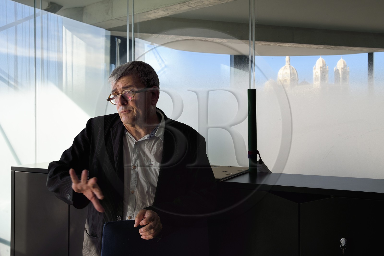 France, Bouches du Rhone, Marseille, MuCEM (Museum of Civilization in Europe and the Mediterranean) by the architects Rudy Ricciotti and R. Carta, its director Jean-François Chougnet