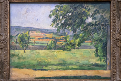 France, Bouches du Rhone, Aix en Provence, Granet museum, painting by Paul Cezanne, View taken from Jas de Bouffan (around 1875)