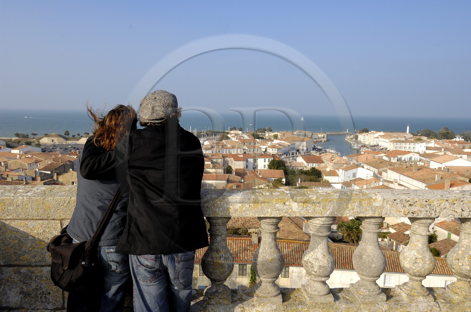 France, Charente-Maritime (17), ile de Ré, ville de Saint-Martin-de-Ré depuis le haut de l'église