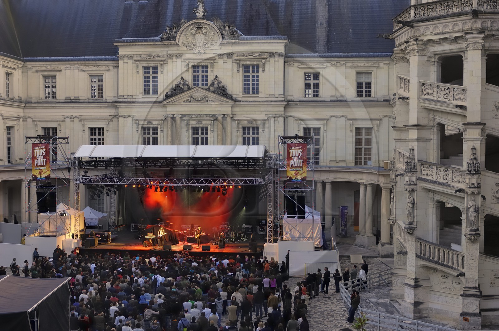 France, Loir et Cher, Loire Valley listed as World Heritage by UNESCO, Chateau de Blois, Festival Tous Sur Le Pont in July front the Gaston d'Orleans Wing
