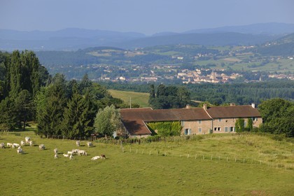 France, Saône et Loire (71), Cluny, ferme dominant la ville