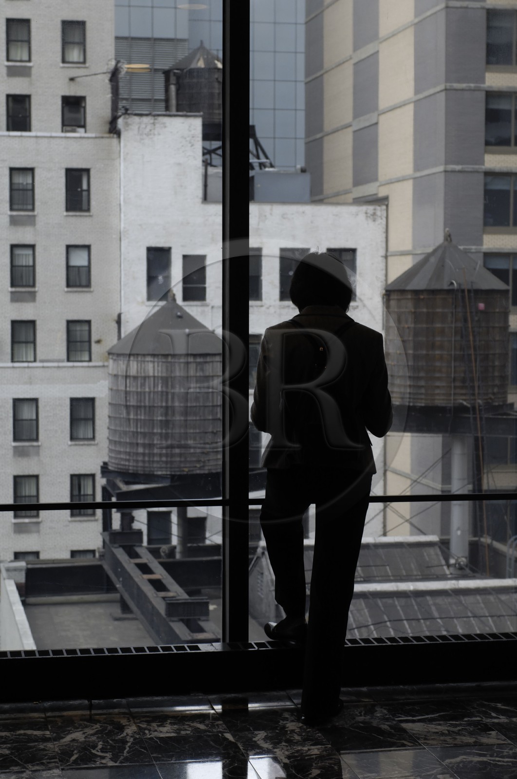 Etats-Unis, New York, Manhattan, immeuble et reservoirs d'eau vers Times Square