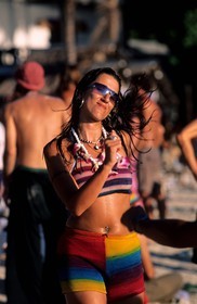 Thailand, Samui islands archipelago, Full Moon Party on Koh Pha-Ngan island, sunset on Had Rin beach