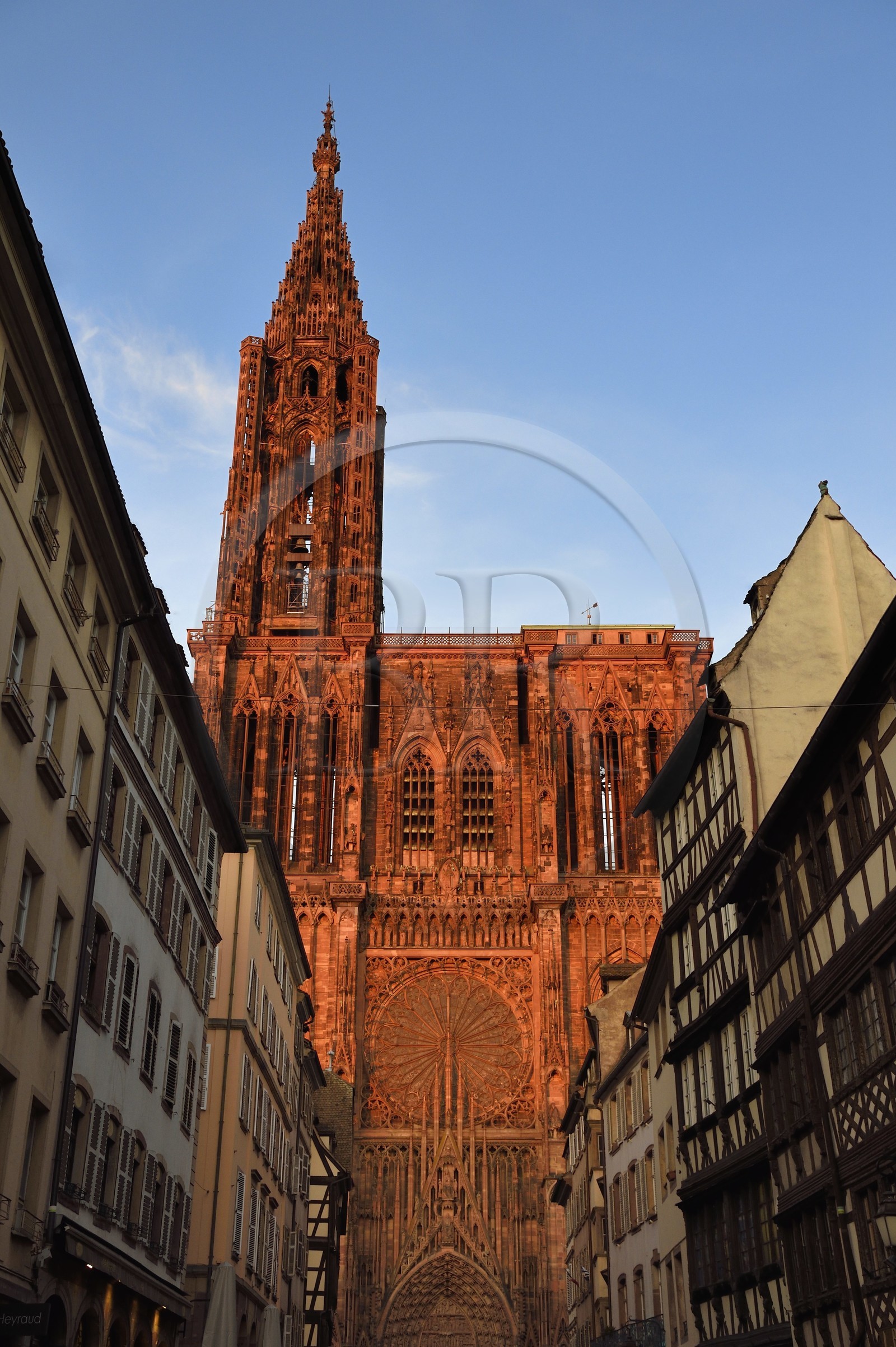 France, Bas Rhin, Strasbourg, old town listed as World Heritage by UNESCO, Notre Dame Cathedral, the western facade with the big Rose Window