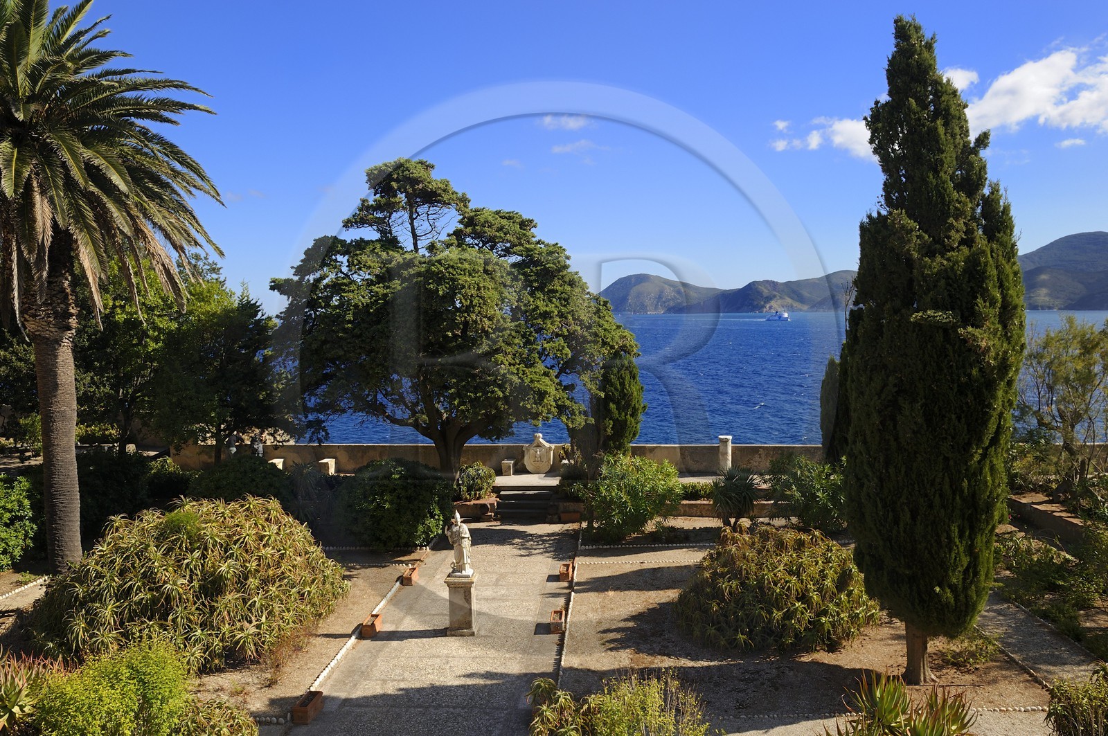 Italy, Tuscany, Elba Island, Portoferraio, Napoleon 1st home in the Palazzina dei Mulini, the garden