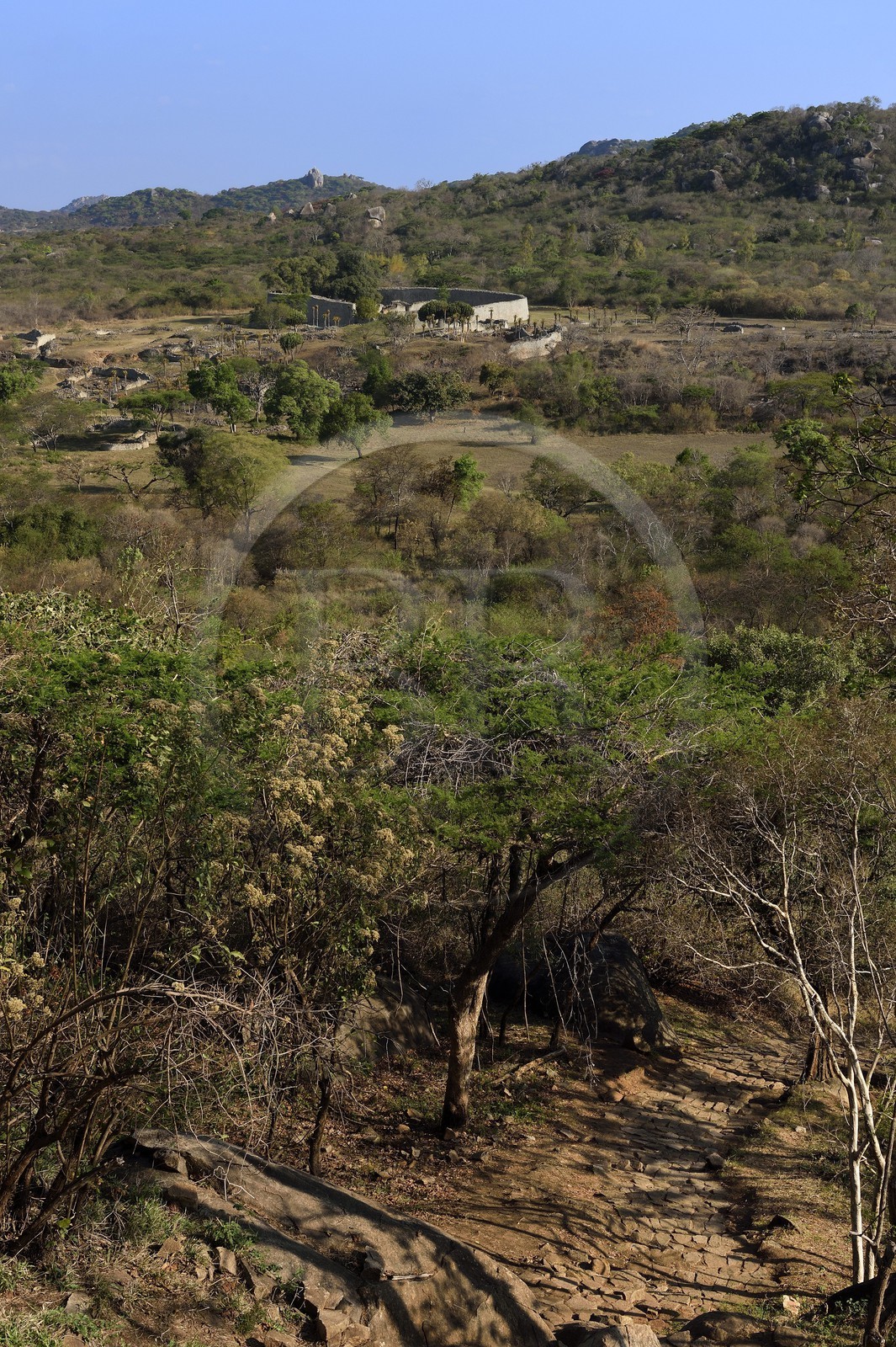 Zimbabwe, province de Masvingo, les ruines du site archéologique du Grand Zimbabwe, classé Patrimoine Mondial de l'UNESCO, Xème au XVème siècle, le Grand Enclos