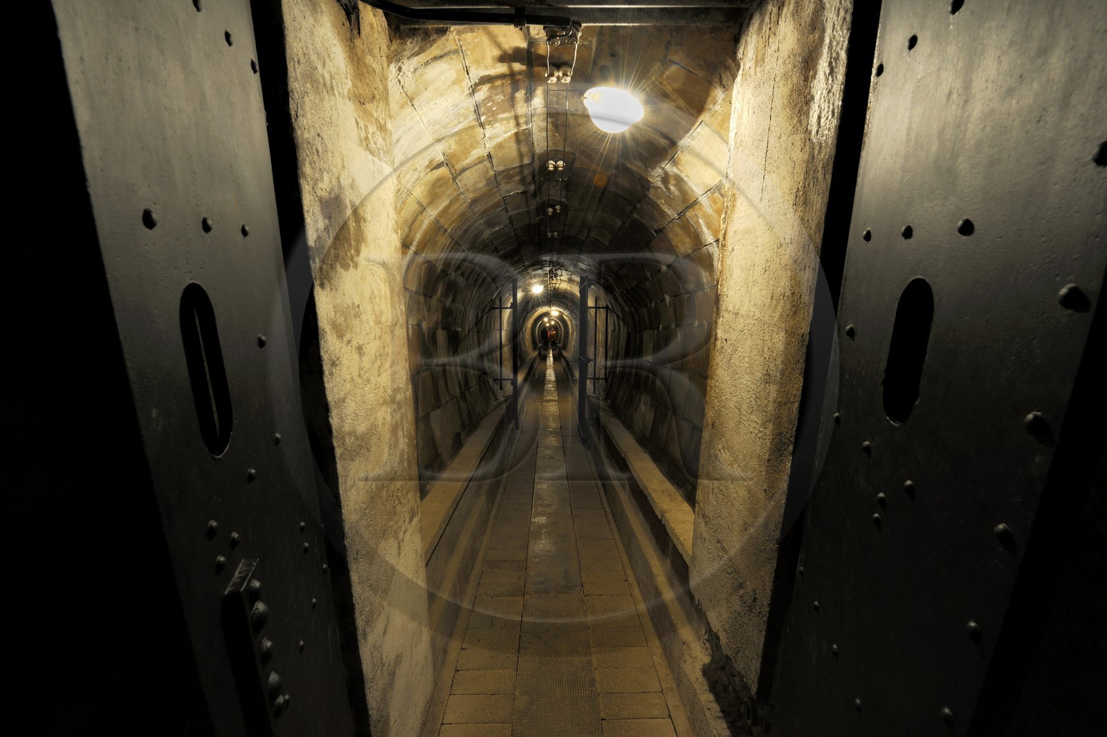 France, Bas Rhin, Mutzig Fort, ovoide shaped gallery of the Feste (fortification)