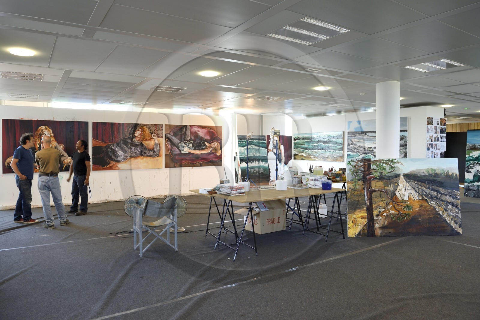 France, atelier de Fred Kleinberg au sein de l'entreprise Manutant