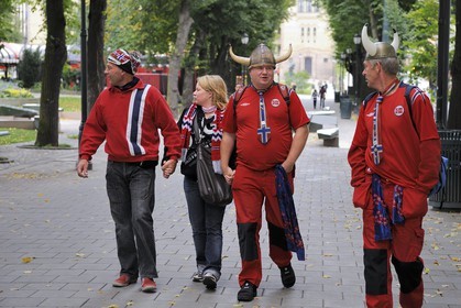 Norway, Oslo, supporters of the National Soccer Team