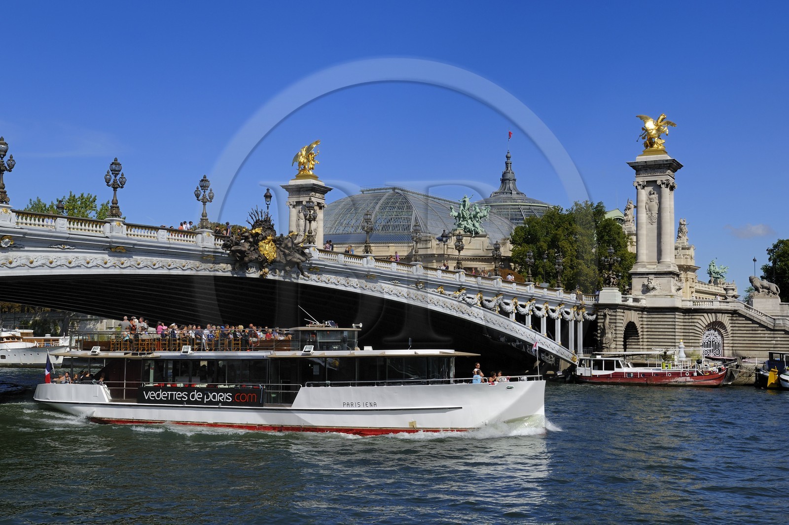 France, Paris (75), les rives de la Seine classées Patrimoine Mondiale de l'UNESCO, le Grand-Palais et le pont Alexandre III