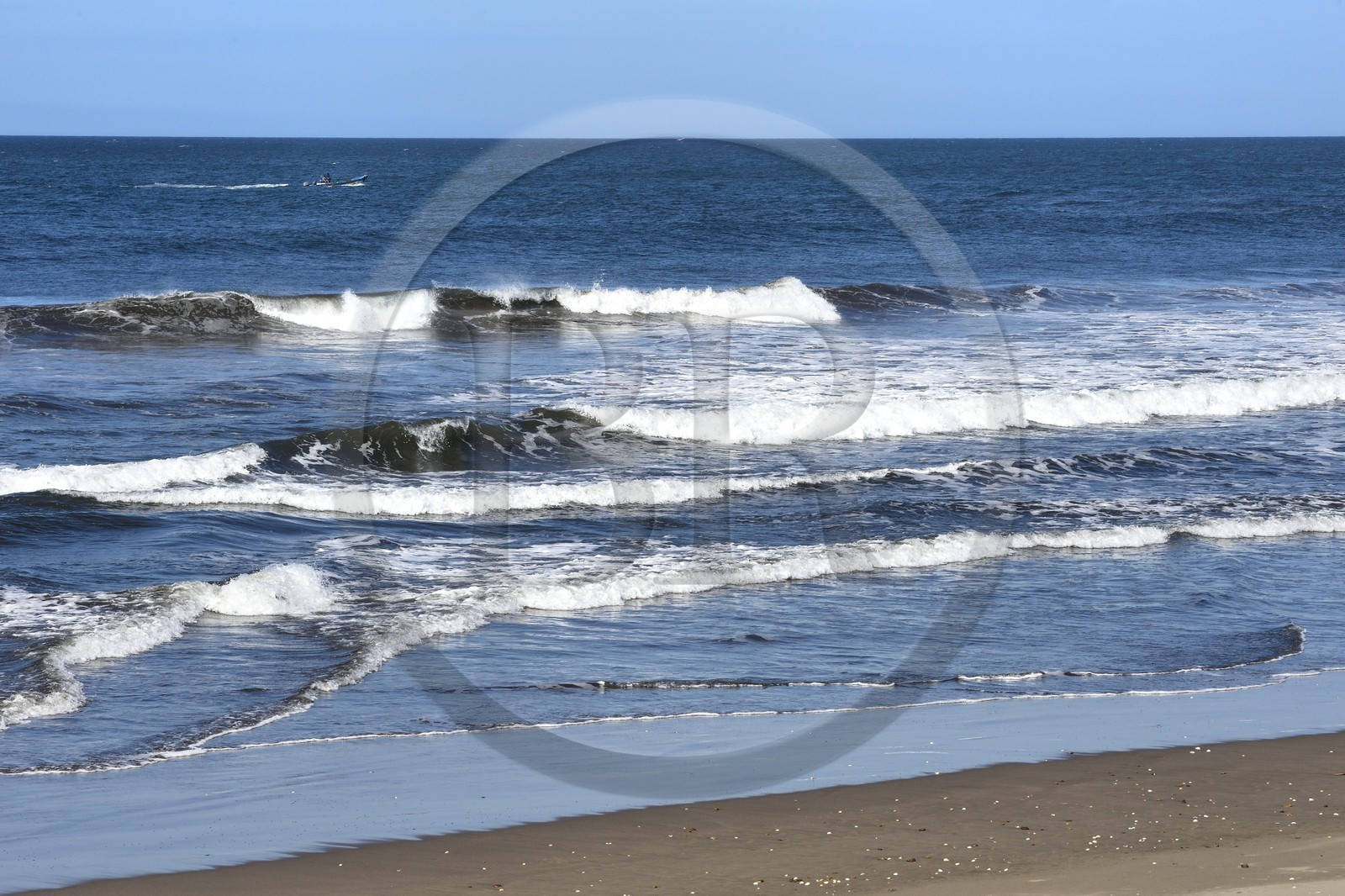 Nicaragua, the Pacific coast of Leon, Isla Juan Venado Nature Reserve, fishing boat along the coast