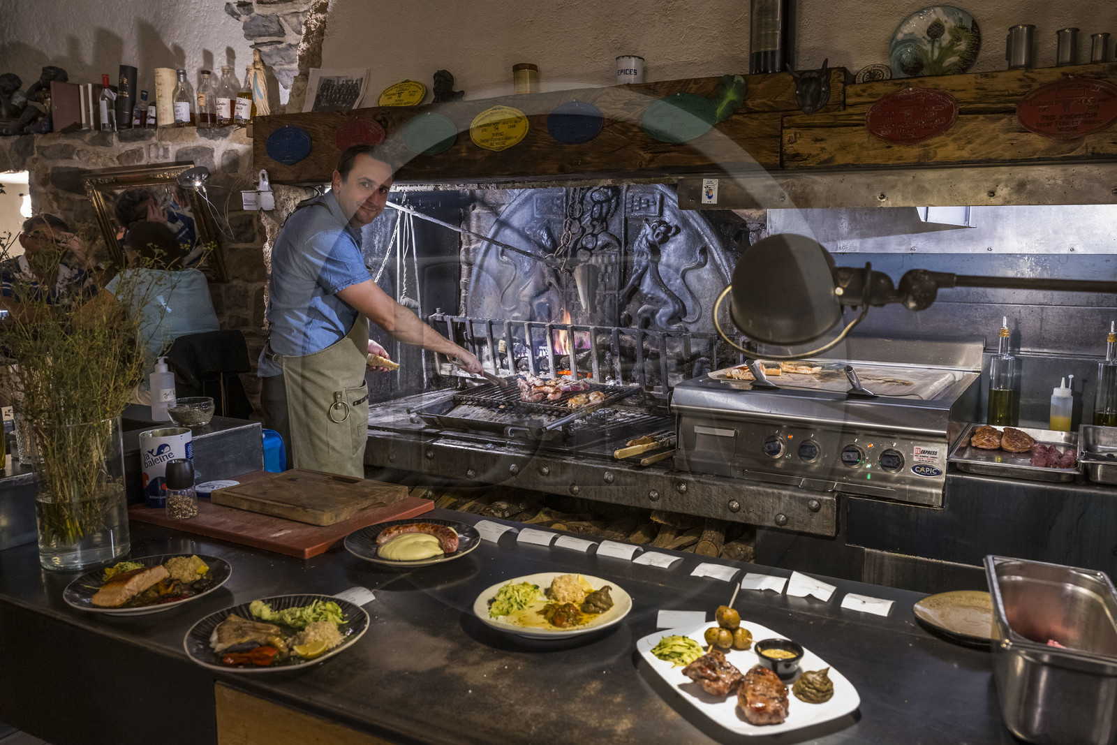 France, Aveyron, Millau, restaurant la Mangeoire