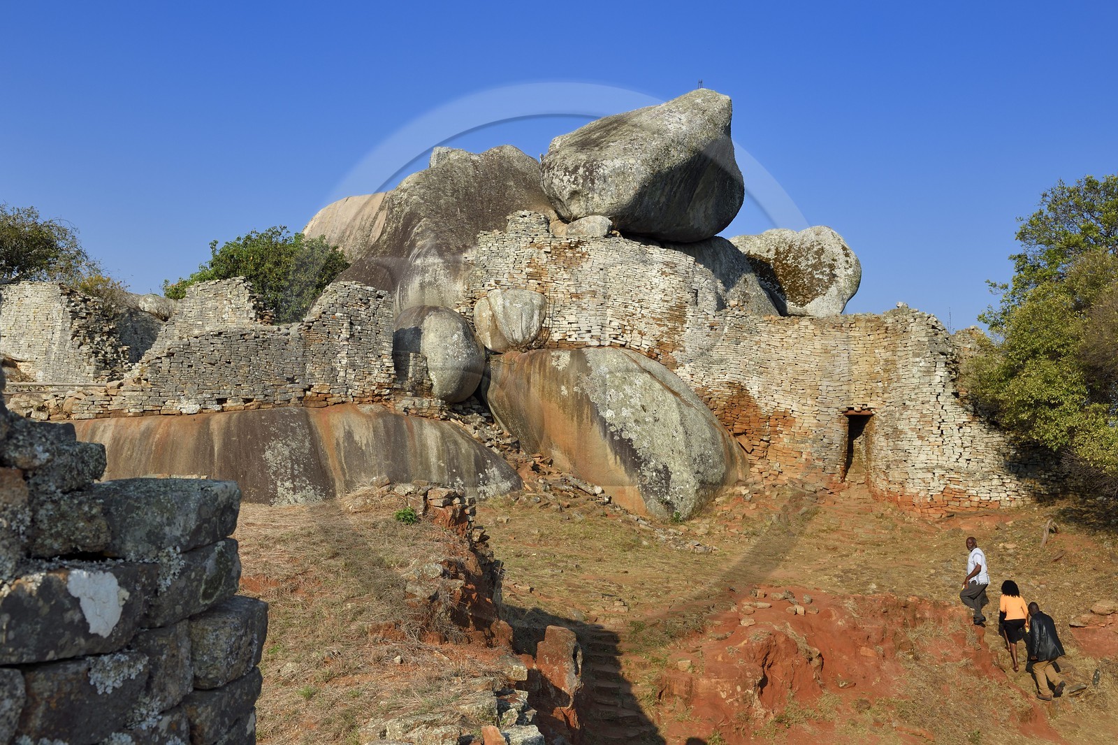 Zimbabwe, province de Masvingo, les ruines du site archéologique du Grand Zimbabwe, classé Patrimoine Mondial de l'UNESCO, Xème au XVème siècle, l'enclos oriental des Ruines de la colline (Hill Complex)
