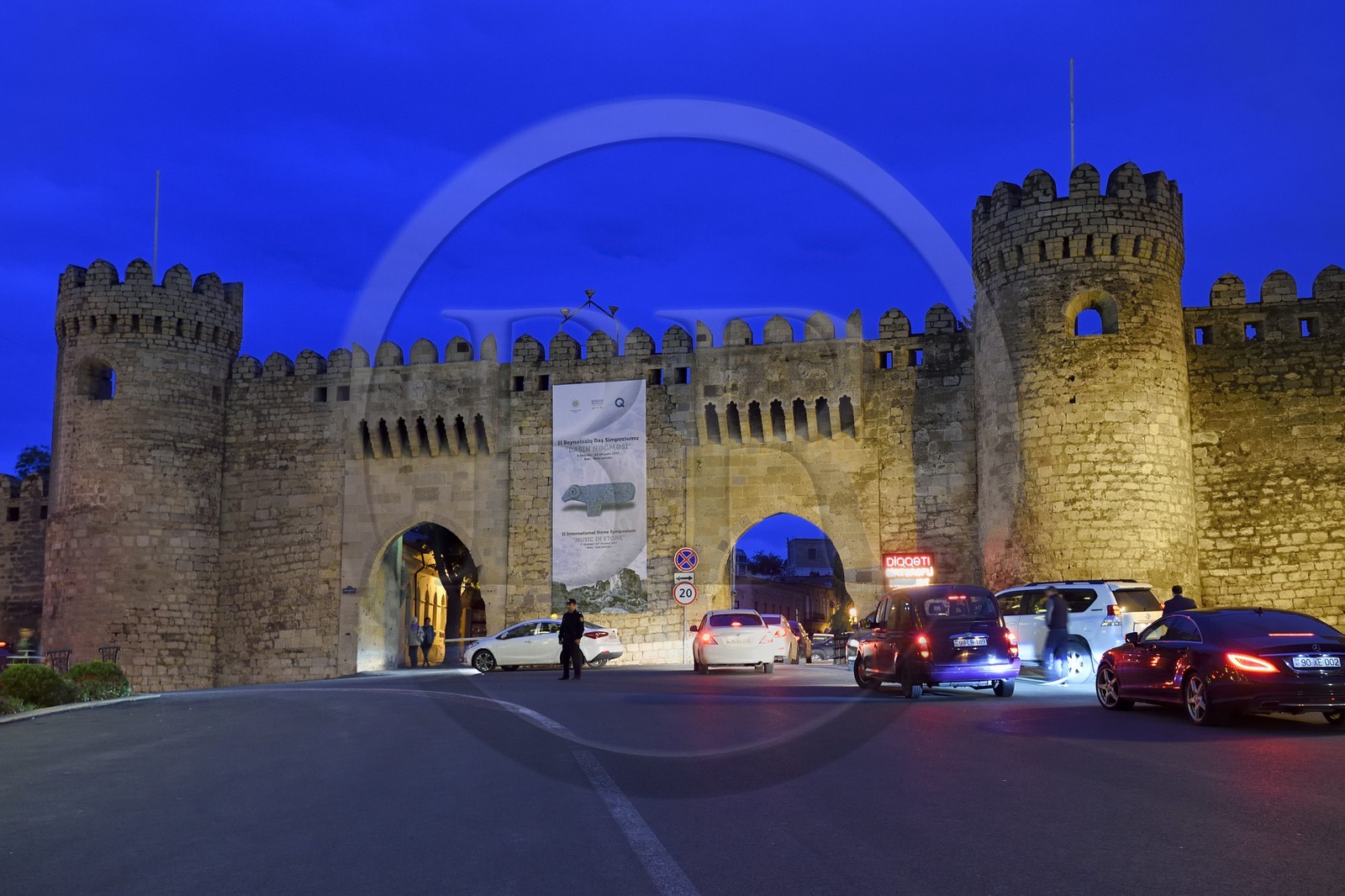 Azerbaijan, Baku, Old City, listed as World heritage by UNESCO, old town main gate also known as Qosa qala qapisi