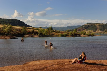 France, Herault, red earth on the Salagou Lake