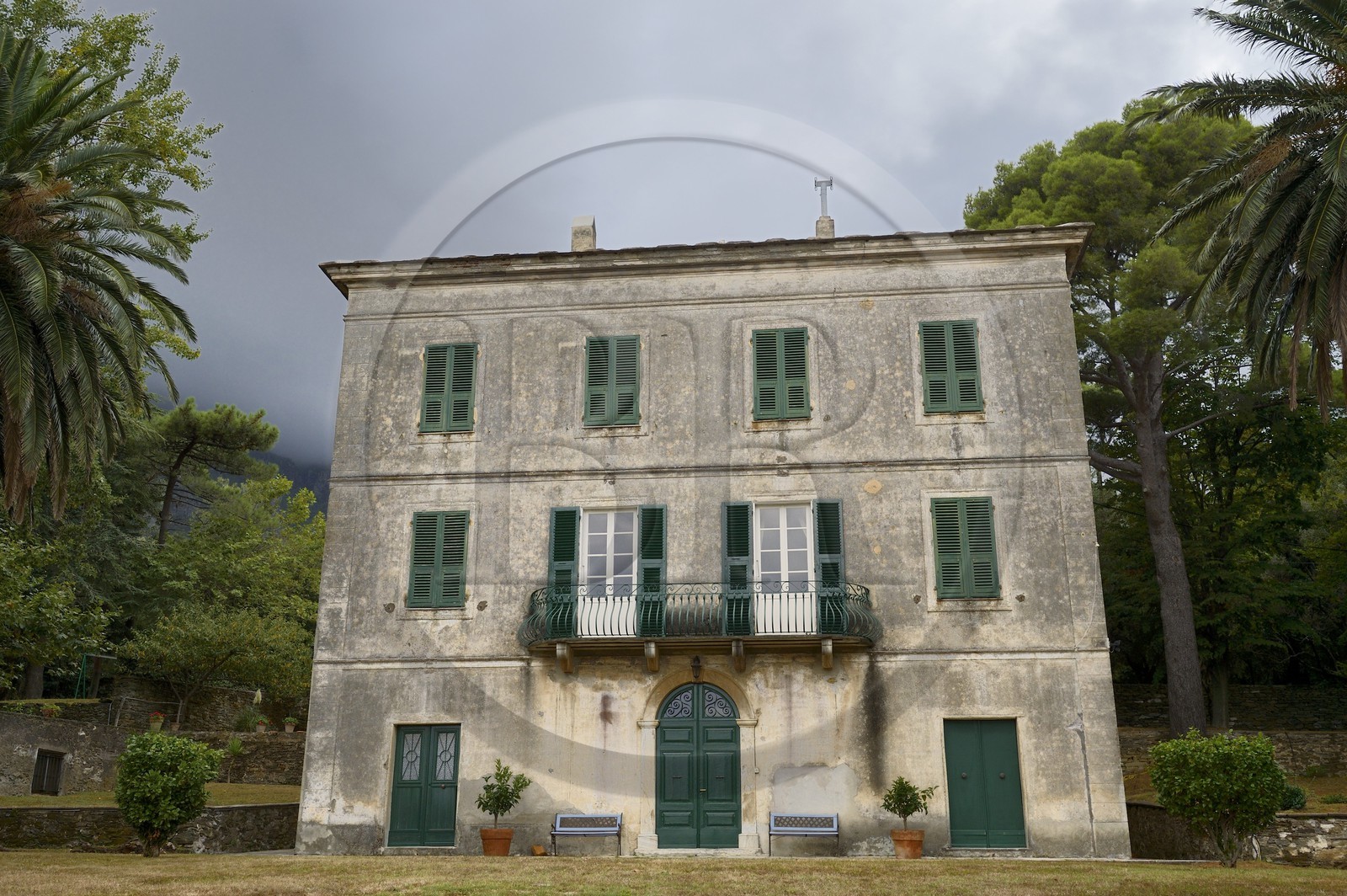 France, Haute-Corse (2B), Cap Corse, Sisco, la maison Casanova (Palazzi ou Maison d'Americain) appartient toujours à la famille Santoni dont l’ancêtre fit fortune à Saint-Domingue grâce à la canne à sucre
