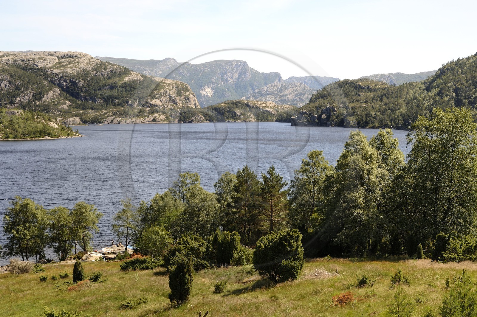 Norway, Rogaland County, around Lysefjord, small lake on the hiking trail leading to Preikestolen Rock