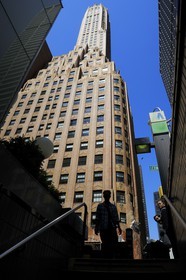 Etats-Unis, New York, Manhattan, Midtown, 51st Street et Lexington Avenue, le Building General Electric, sortie de metro
