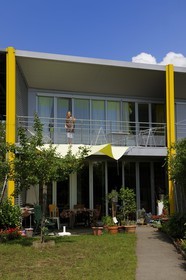 France, Haut Rhin, Mulhouse, la Cite Manifeste de la Somco (working class housing), house created by Jean Nouvel