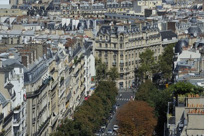 France, Paris (75), l'avenue Mac-Mahon vu du haut de l'Arc de Triomphe