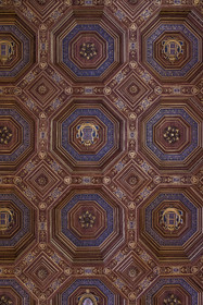 France, Seine-et-Marne, Fontainebleau, castle of Fontainebleau listed as World Heritage by UNESCO, the ballroom, coffered ceiling decorated with gold and silver