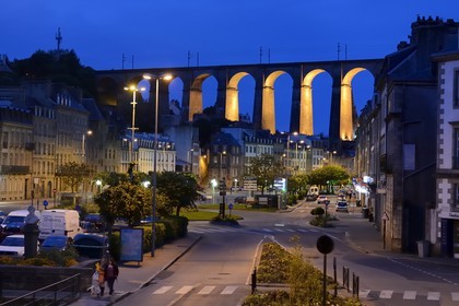 France, Finistere, Morlaix, the viaduct above the city center