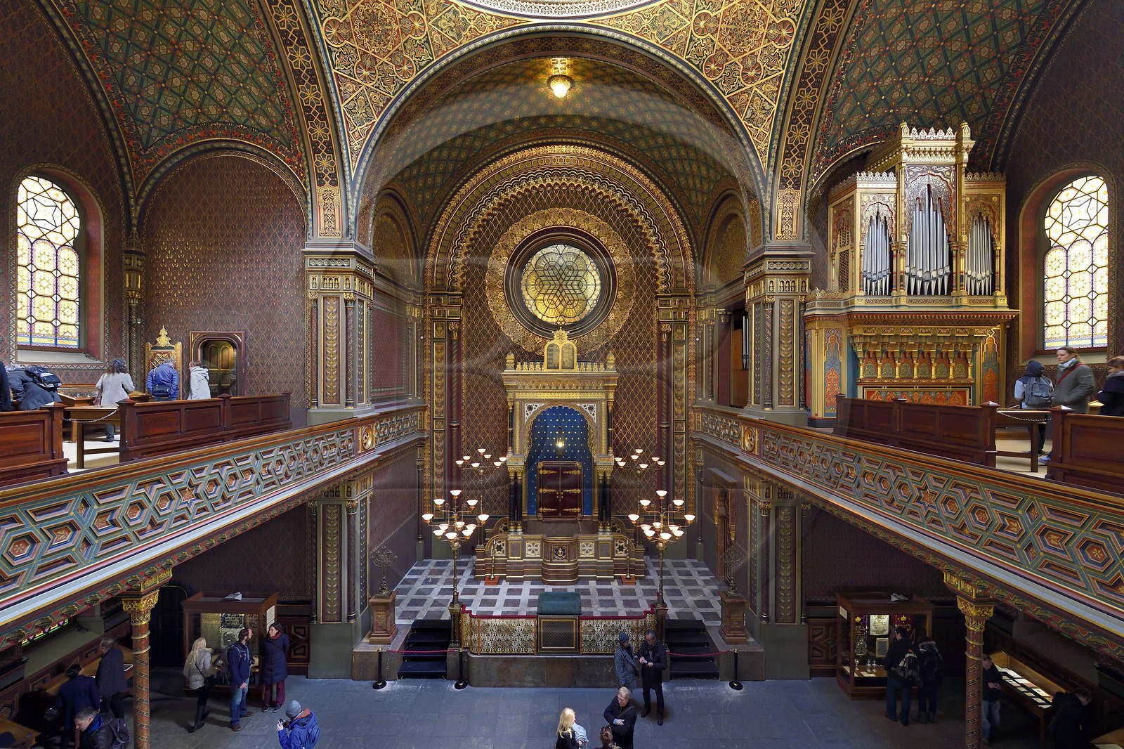 République Tchèque, Prague, centre historique classé Patrimoine Mondial de l'UNESCO, quartier juif de Josefov, la synagogue espagnole