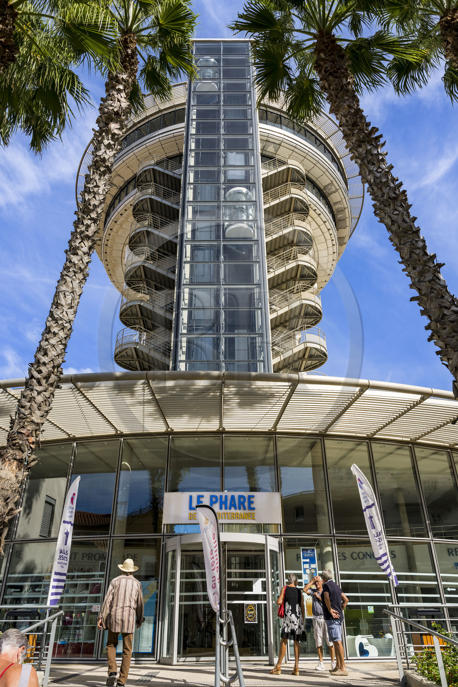 France, Herault, Palavas-Les-Flots, the Phare de la Méditerranée (Lighthouse of the Mediterranean), observation tower of 43 meters resulting from the transformation of the old water tower