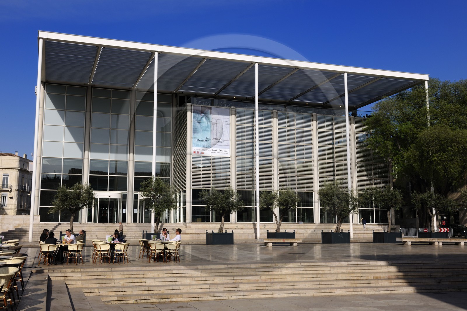 France, Gard, Nimes, Le Carre d'Art by architect Norman Forster, Multimedia Library and Contemporary Art Centre