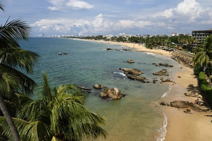 Sri Lanka, Colombo, Colombo Fort train station, Mount Lavinia beach and the city in the background