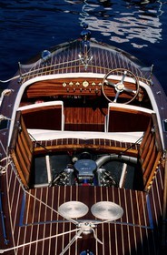 France, Savoie (73), Navig'Aix au lac du Bourget, célèbre canot automobile en bois du type Riva