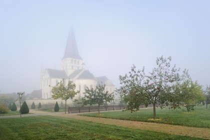 France, Seine-Maritime, Saint-Martin-de-Boscherville, Saint-Georges de Boscherville Abbey of the 12th century and the gardens