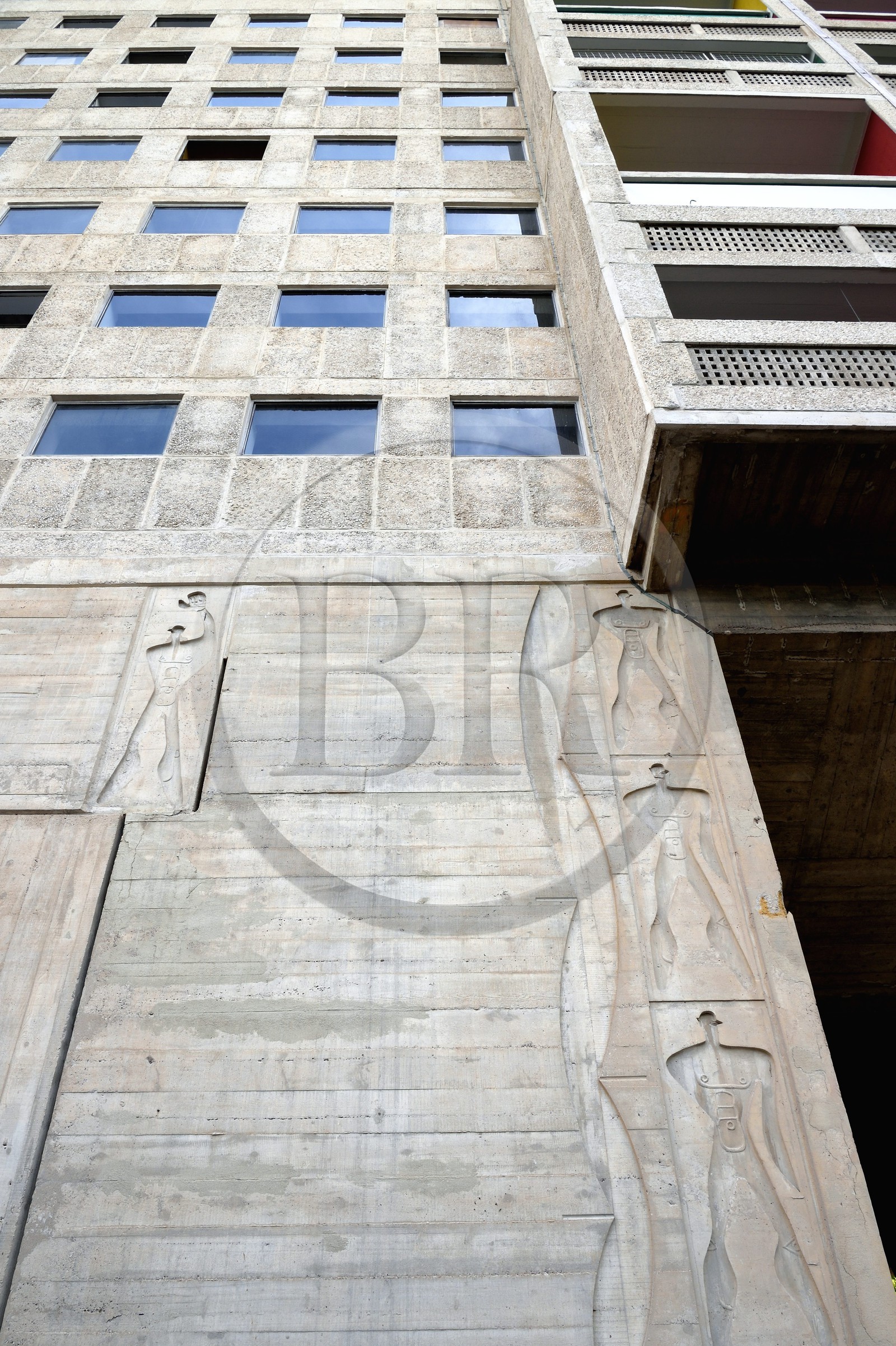 France, Bouches-du-Rhône (13), Marseille, oeuvre architecturale de Le Corbusier, classée Patrimoine Mondial de l'UNESCO, la Cité Radieuse par l'architecte Le Corbusier, le Modulor