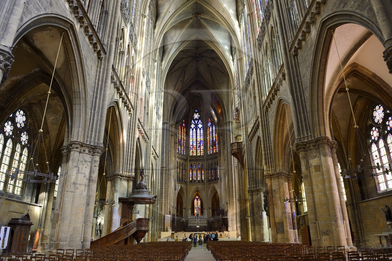 France, Moselle, Metz, Saint Etienne cathedral, the nave and the core