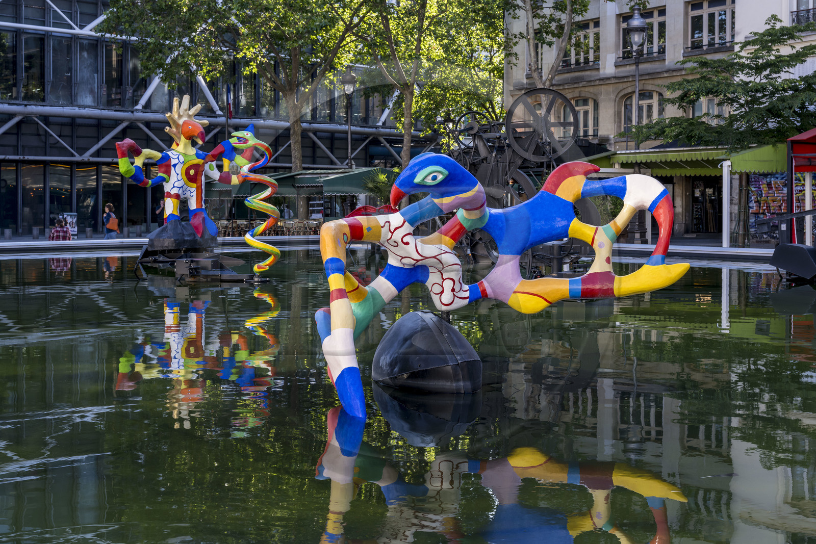 France, Paris (75), quartier des Halles  Beaubourg, la fontaine Stravinsky de Jean Tinguely et Niki de Saint Phalle
