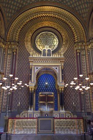 République Tchèque, Prague, centre historique classé Patrimoine Mondial de l'UNESCO, quartier juif de Josefov, la synagogue espagnole