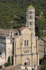 France, Gard, Uzes, cathedral Saint-Theodorit and the Fenestrelle tower