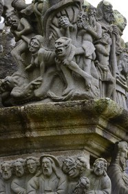 France, Finistere, Guimiliau, the calvary in the Parish close (enclos paroissial), katell Gollet is doomed to eternal flames