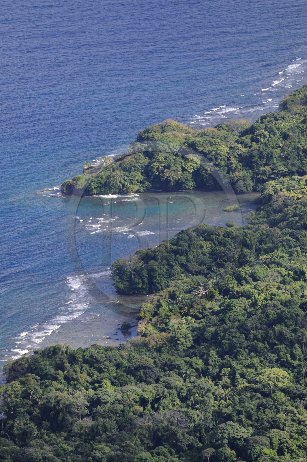 Panama, province de Colon, la côte caraïbe à l'ouest de Colon, Fort San Lorenzo datant de l'époque espagnole (vue aérienne)